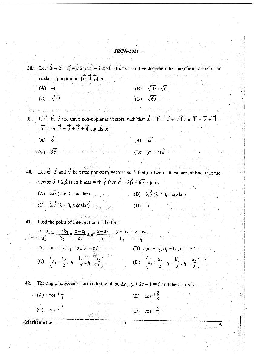 WB JECA 2021 Question Paper PDF: Mathematics and Aptitude