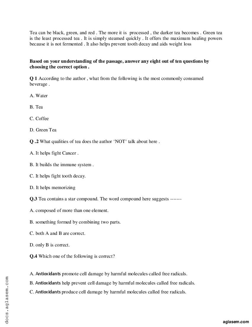 Class 10 Sample Paper 2022 English Term 1 with Solution - Download PDF