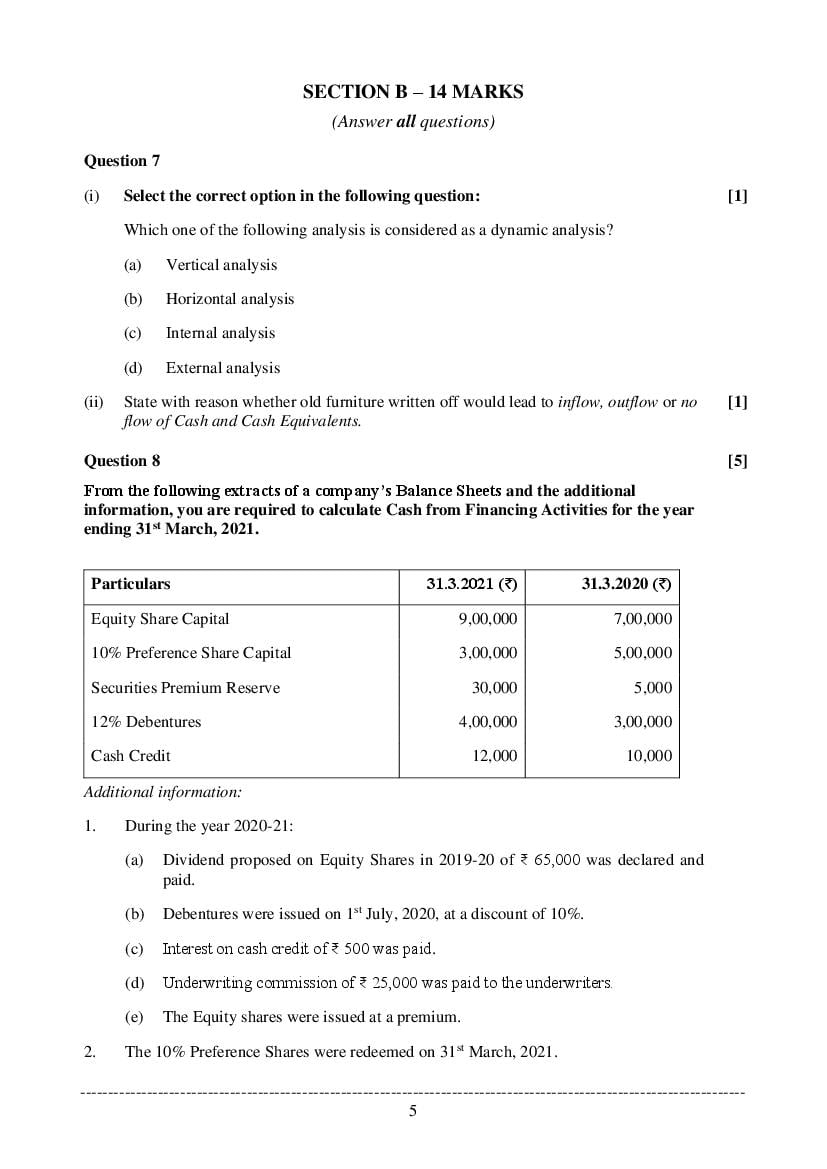 Isc Class 12 Sample Paper 2022 Accounts Specimen Question Paper