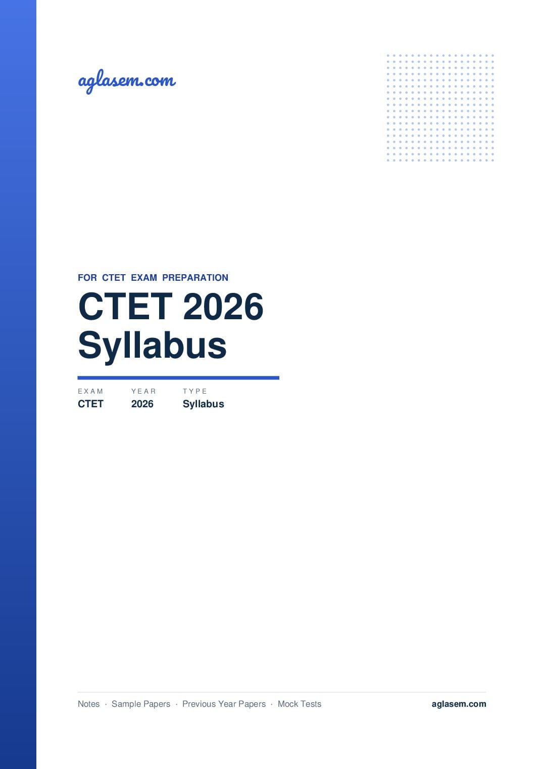 CTET 2026 Syllabus - Page 1 of 8