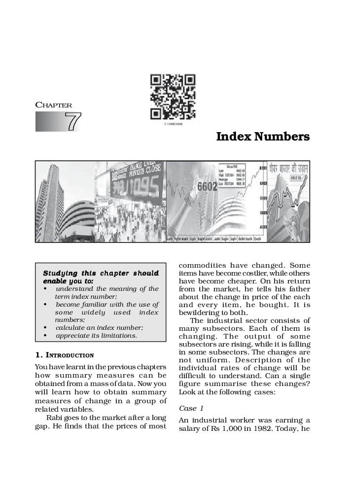 NCERT Book Class 11 Economics (Statistics for Economics) Chapter 7 Index Numbers - Page 1