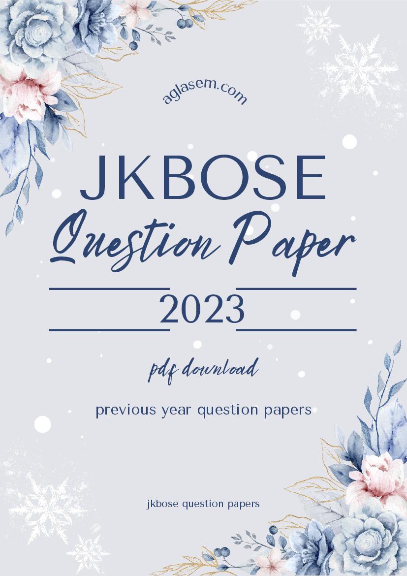 JKBOSE 10th Question Paper 2023 English - Page 1