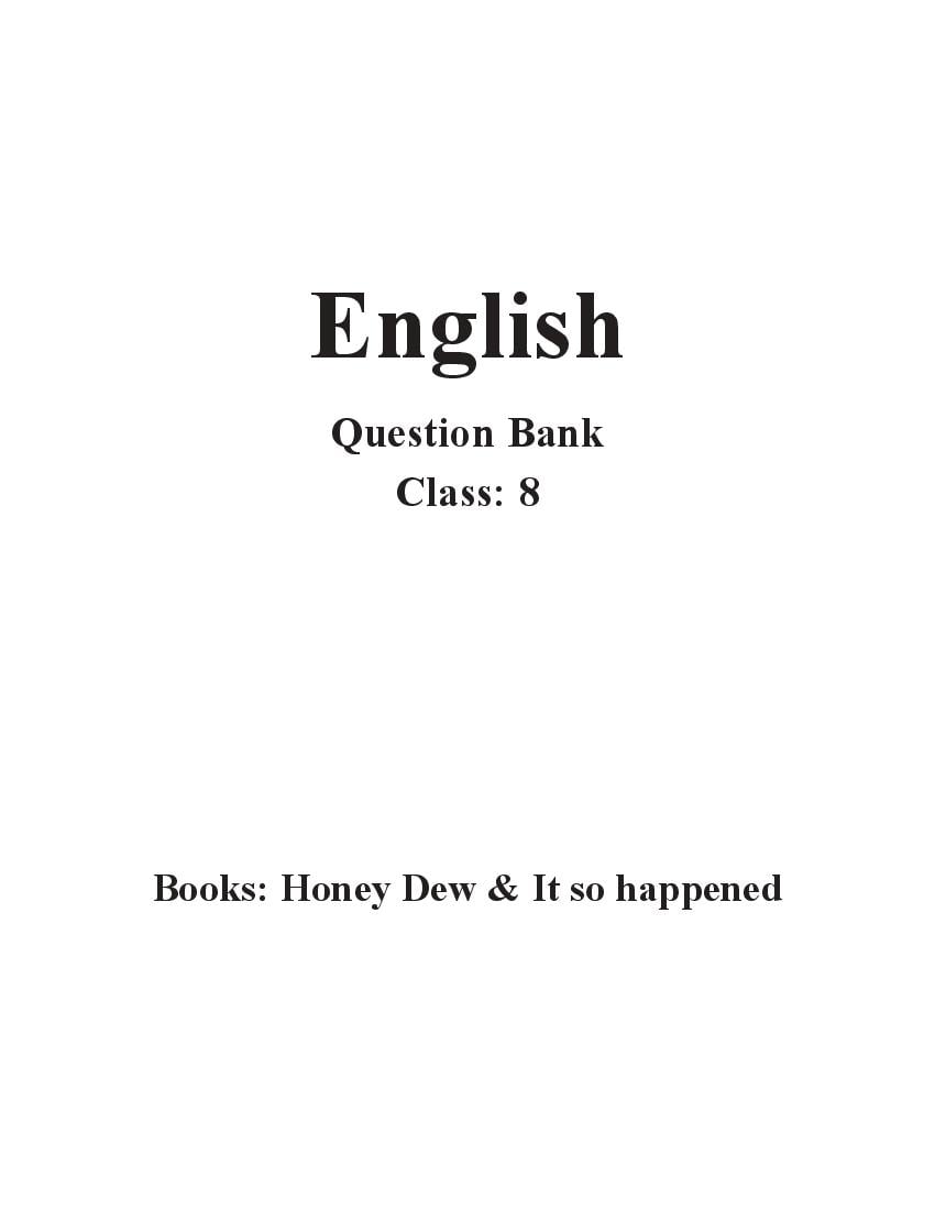 Class 8 Question Bank English - Page 1