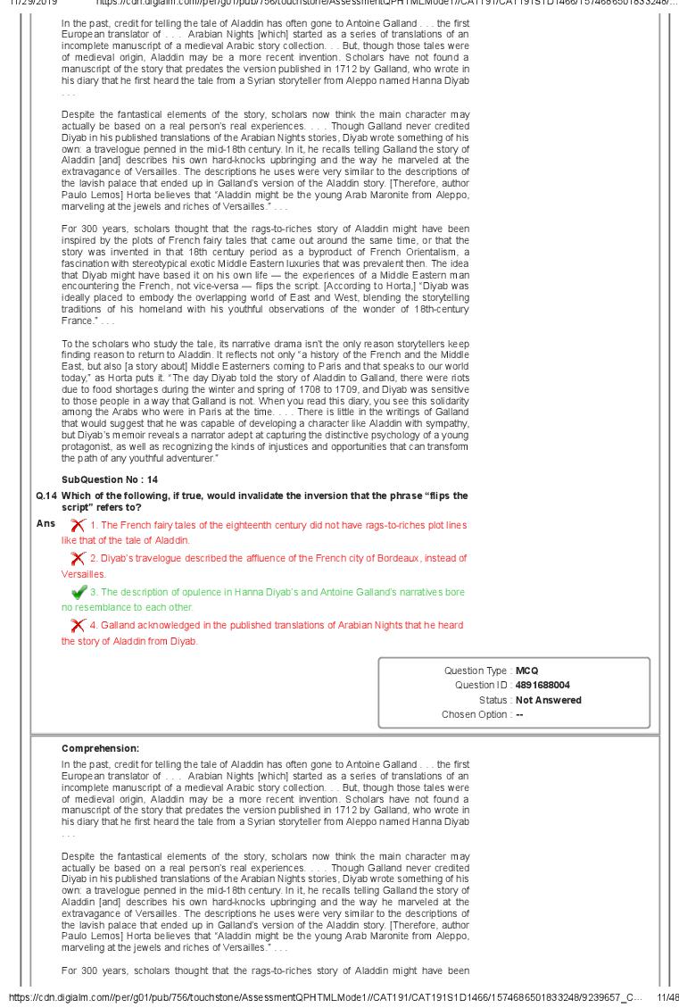 CAT 2019 Question Paper PDF with Answer Key (Slot 1 and 2)