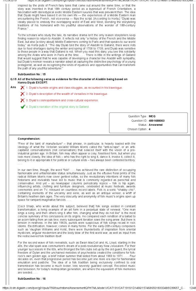 CAT 2019 Question Paper PDF with Answer Key (Slot 1 and 2)