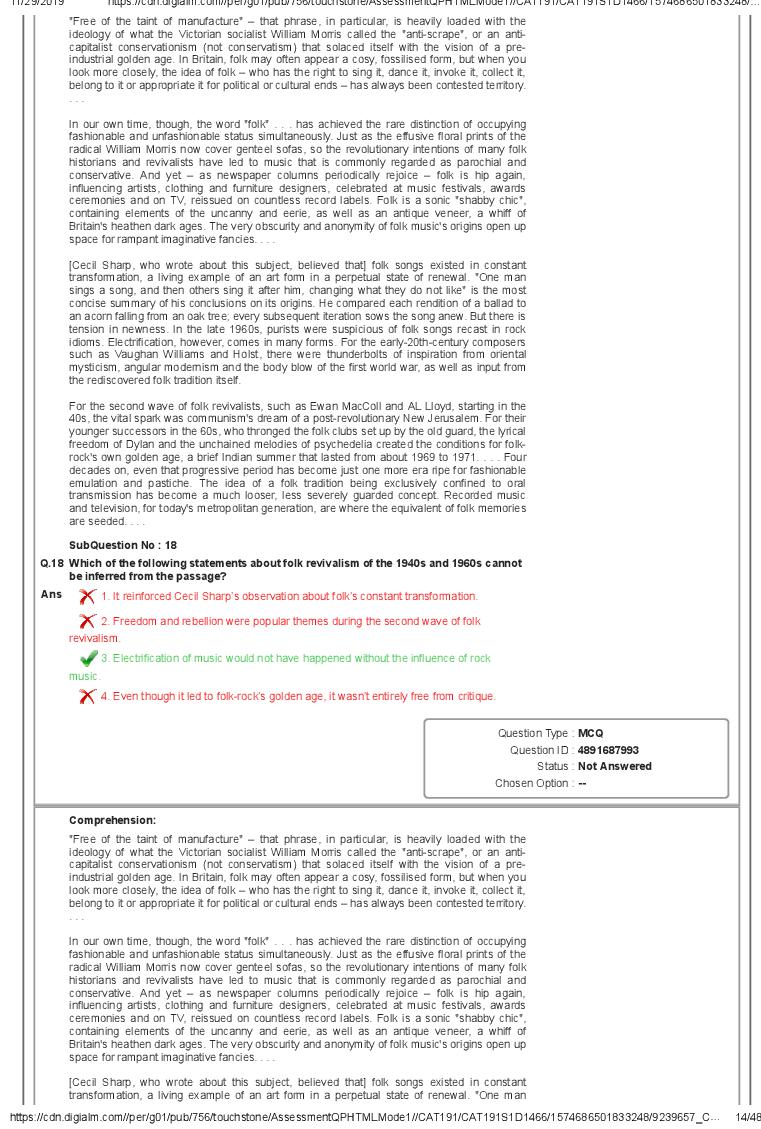 CAT 2019 Question Paper PDF with Answer Key (Slot 1 and 2)