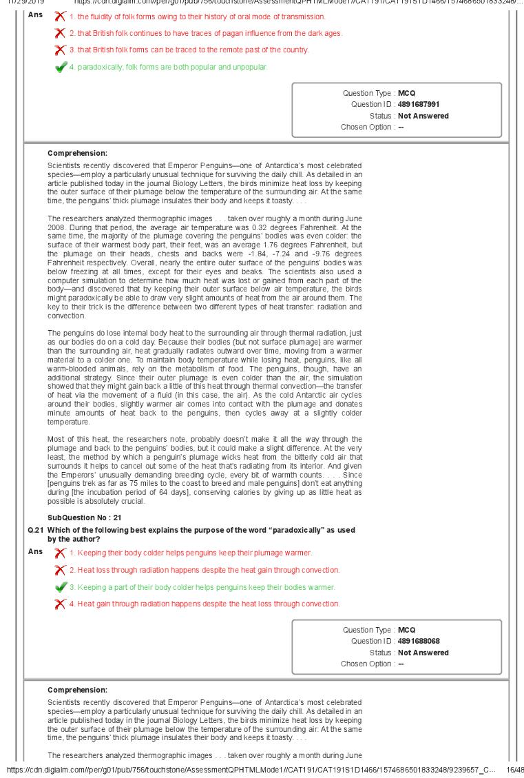 CAT 2019 Question Paper PDF with Answer Key (Slot 1 and 2)