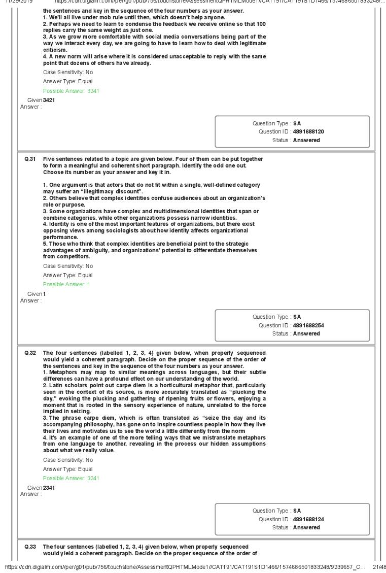 CAT 2019 Question Paper PDF with Answer Key (Slot 1 and 2)