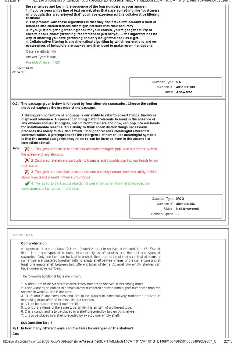 CAT 2019 Question Paper PDF with Answer Key (Slot 1 and 2)