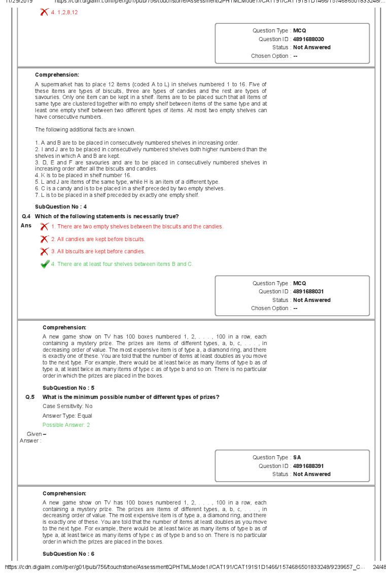 CAT 2019 Question Paper PDF with Answer Key (Slot 1 and 2)