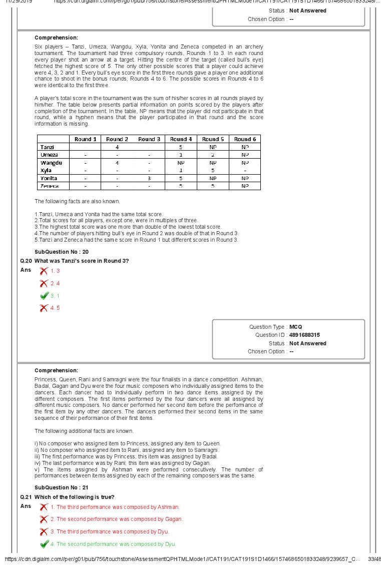 CAT 2019 Question Paper PDF with Answer Key (Slot 1 and 2)