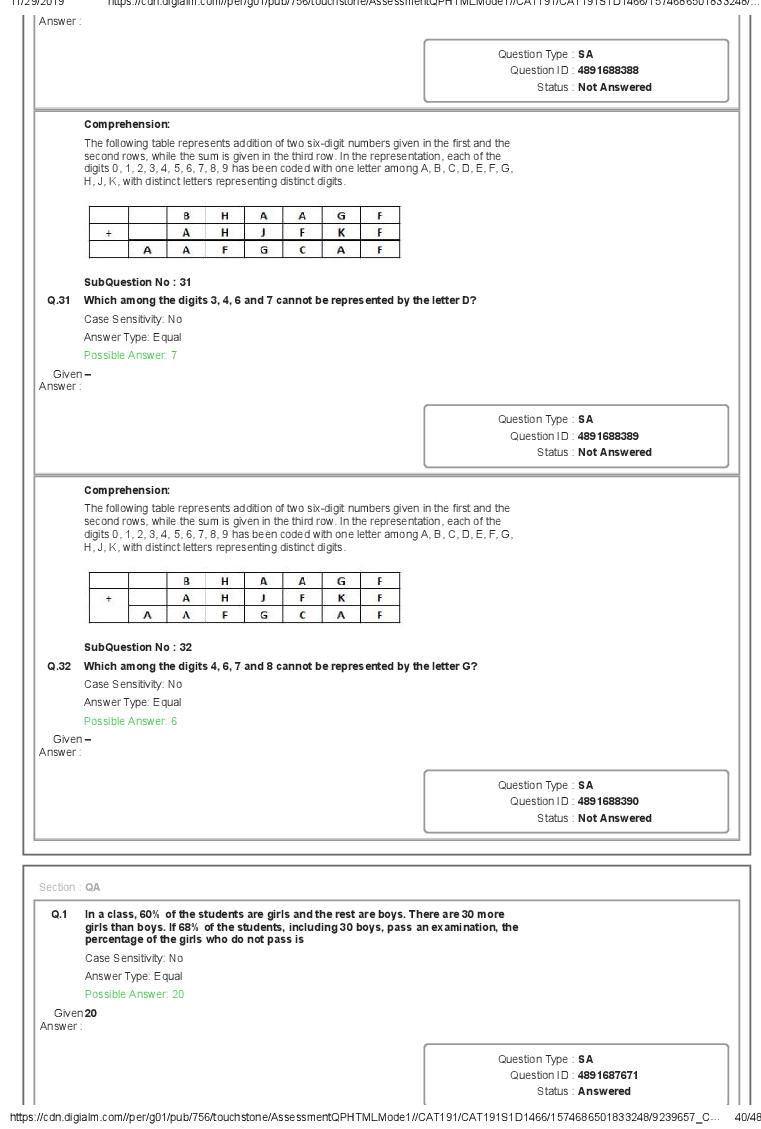 CAT 2019 Question Paper PDF with Answer Key (Slot 1 and 2)