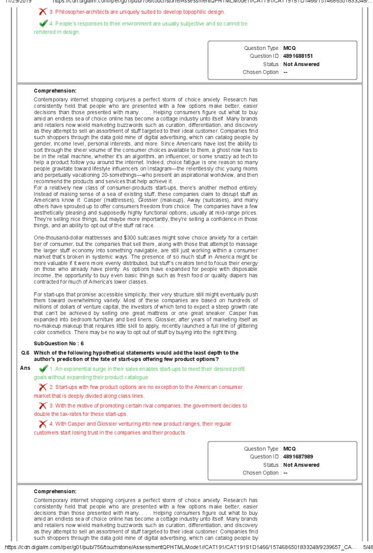 CAT 2019 Question Paper PDF with Answer Key (Slot 1 and 2)