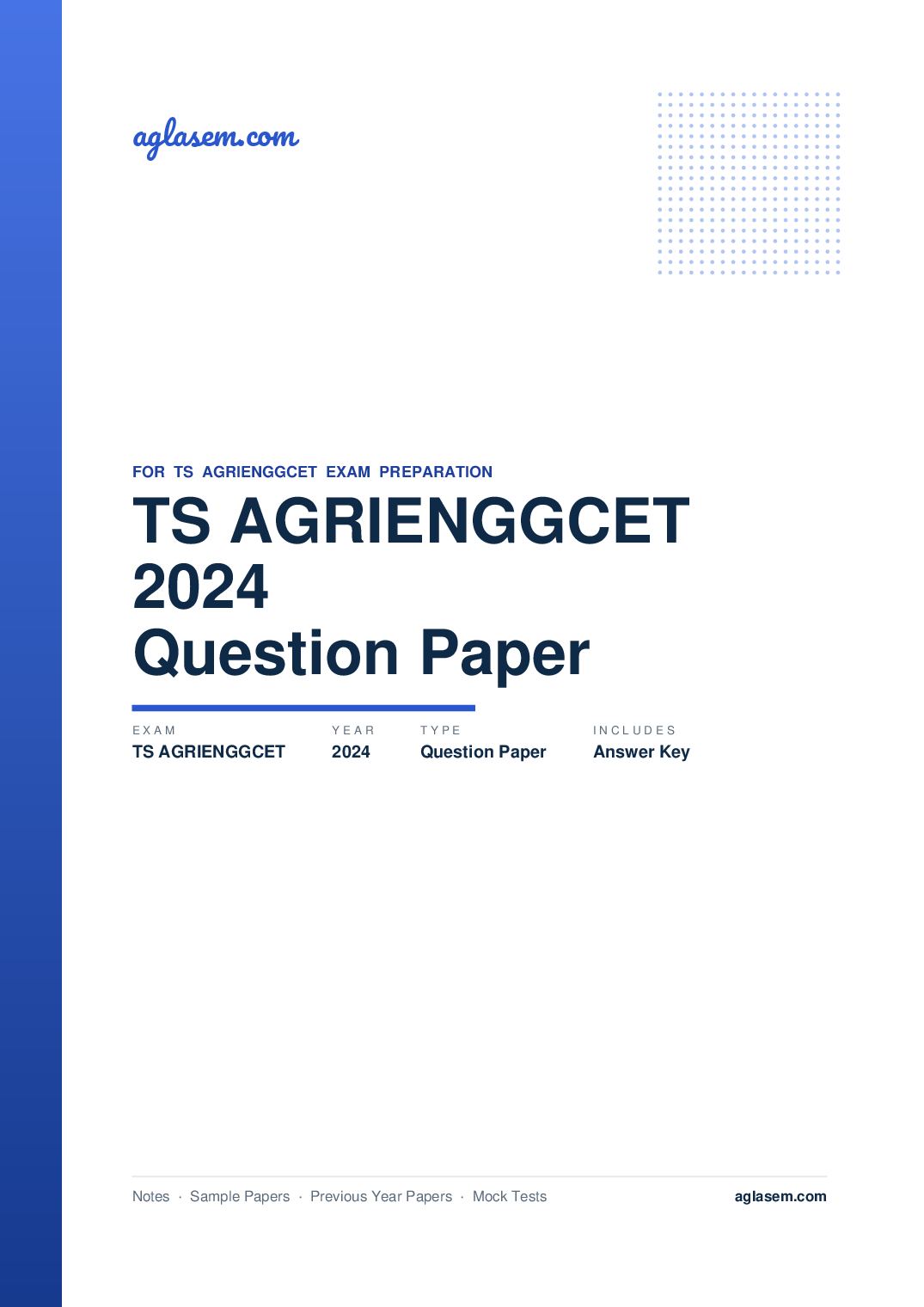 TS AGRIENGGCET 2024 Question Paper with Answer Key - Page 1 of 12