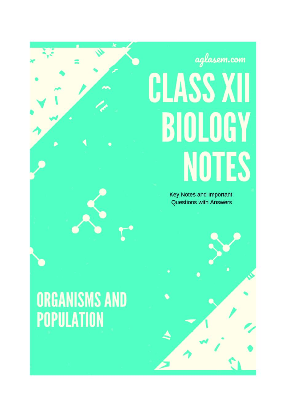 Class 12 Biology Notes for Organisms and Population