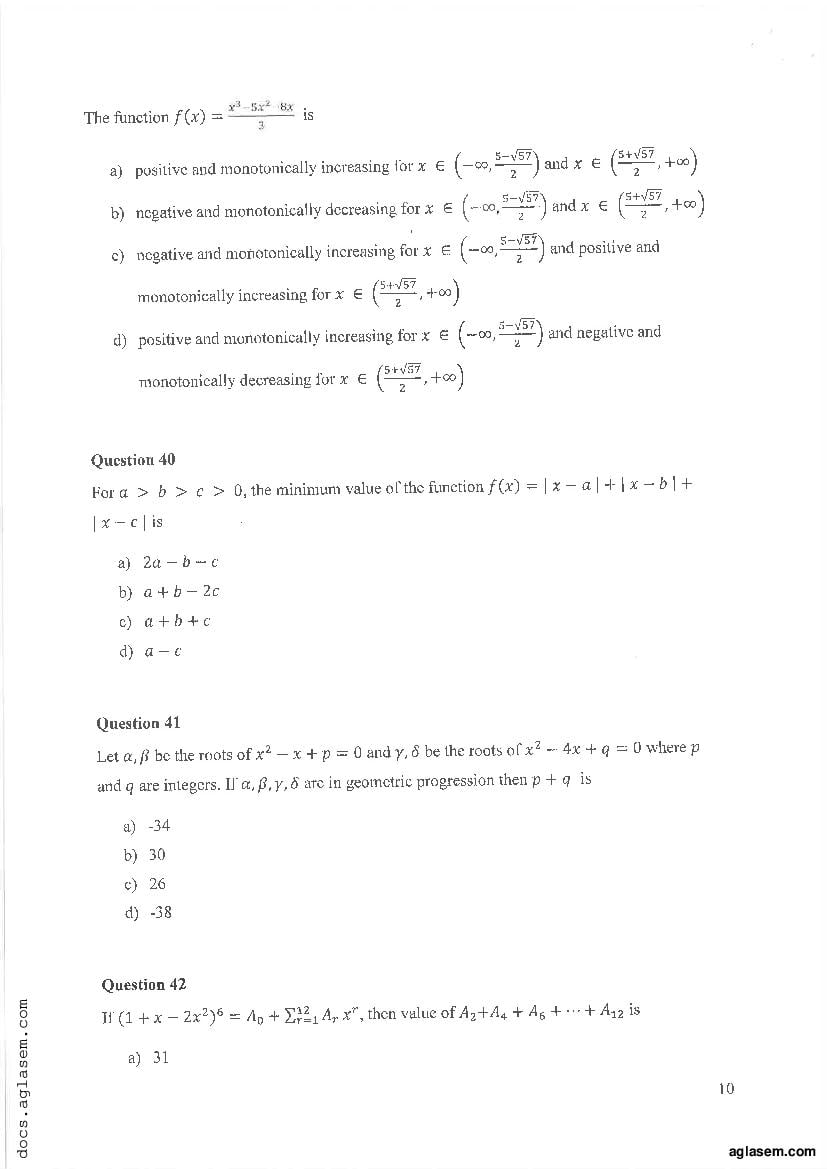 IPMAT Indore 2019 Question Paper PDF (100 Questions)