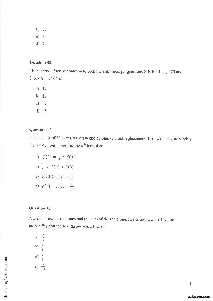 IPMAT Indore 2019 Question Paper PDF (100 Questions)