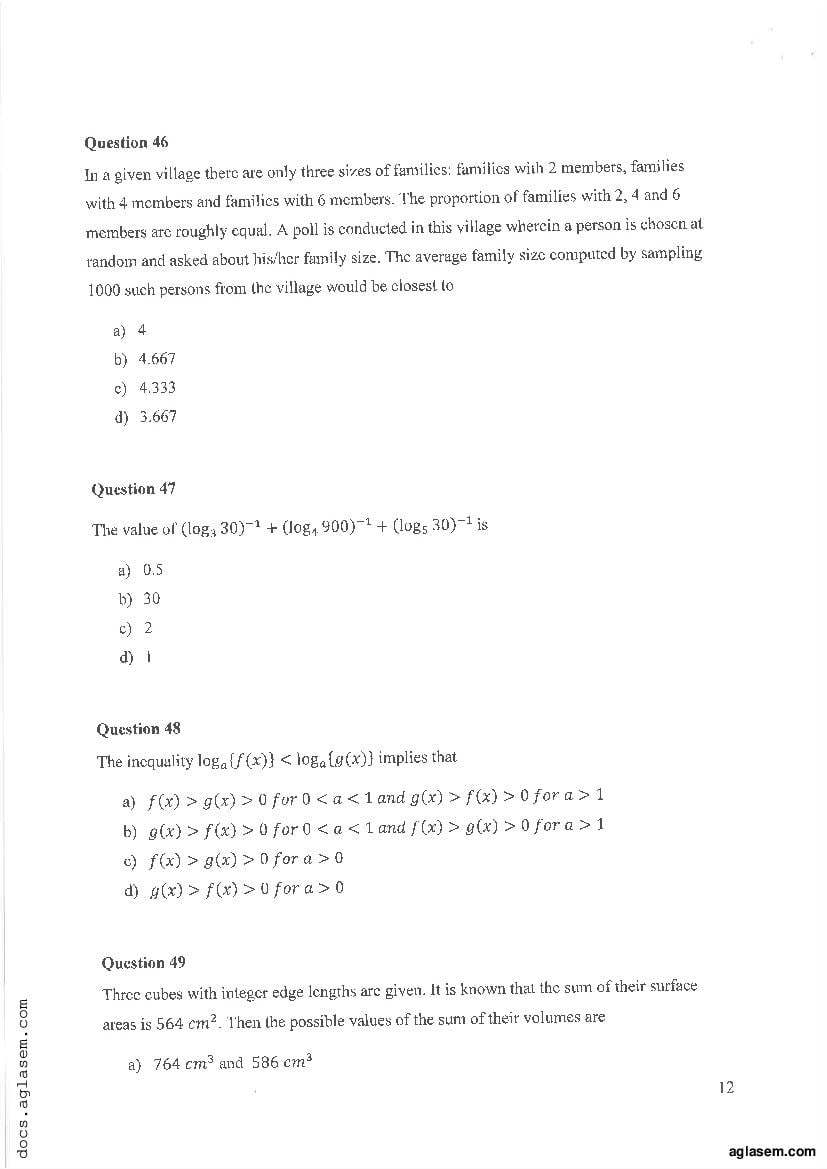 IPMAT Indore 2019 Question Paper PDF (100 Questions)