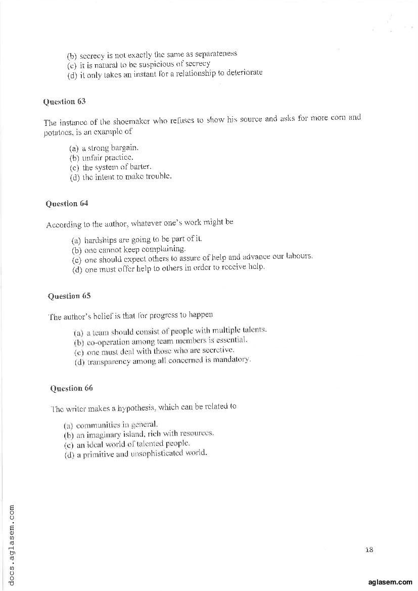 IPMAT Indore 2019 Question Paper PDF (100 Questions)