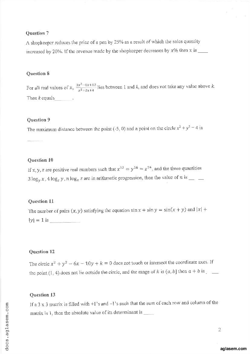 IPMAT Indore 2019 Question Paper PDF (100 Questions)