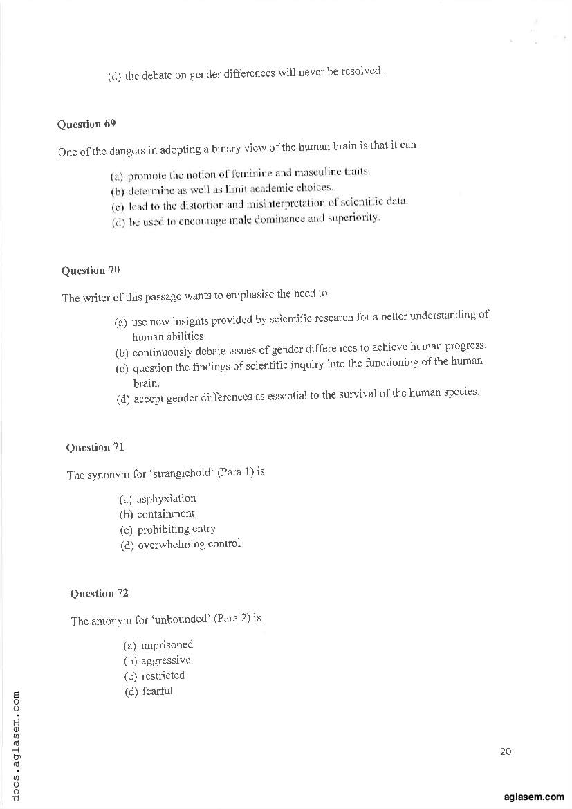 IPMAT Indore 2019 Question Paper PDF (100 Questions)