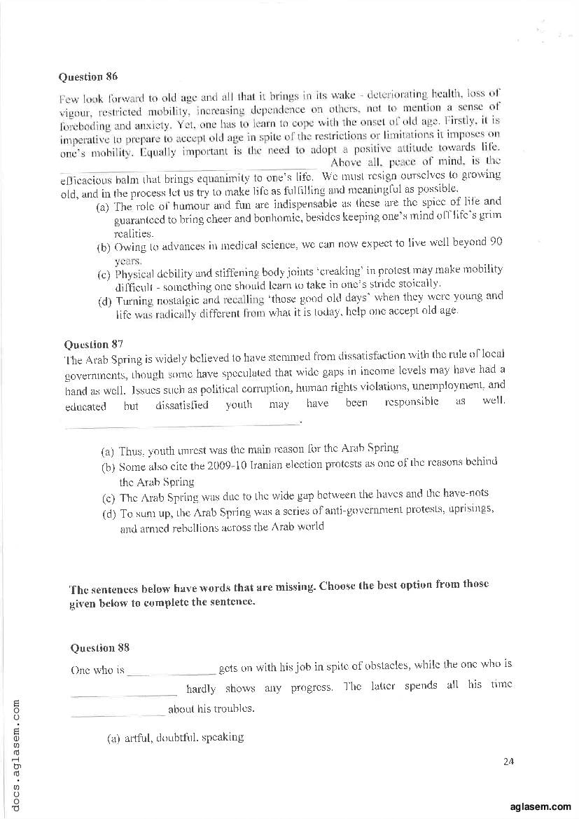 IPMAT Indore 2019 Question Paper PDF (100 Questions)