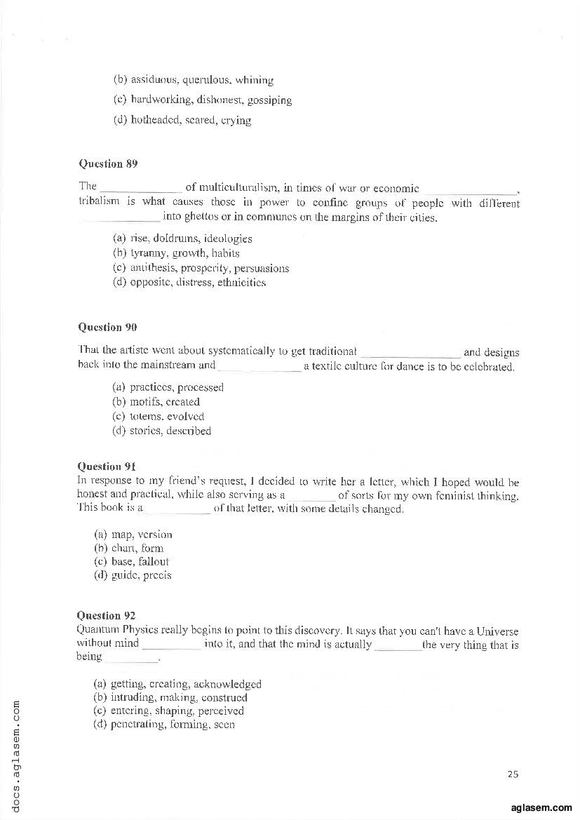 IPMAT Indore 2019 Question Paper PDF (100 Questions)