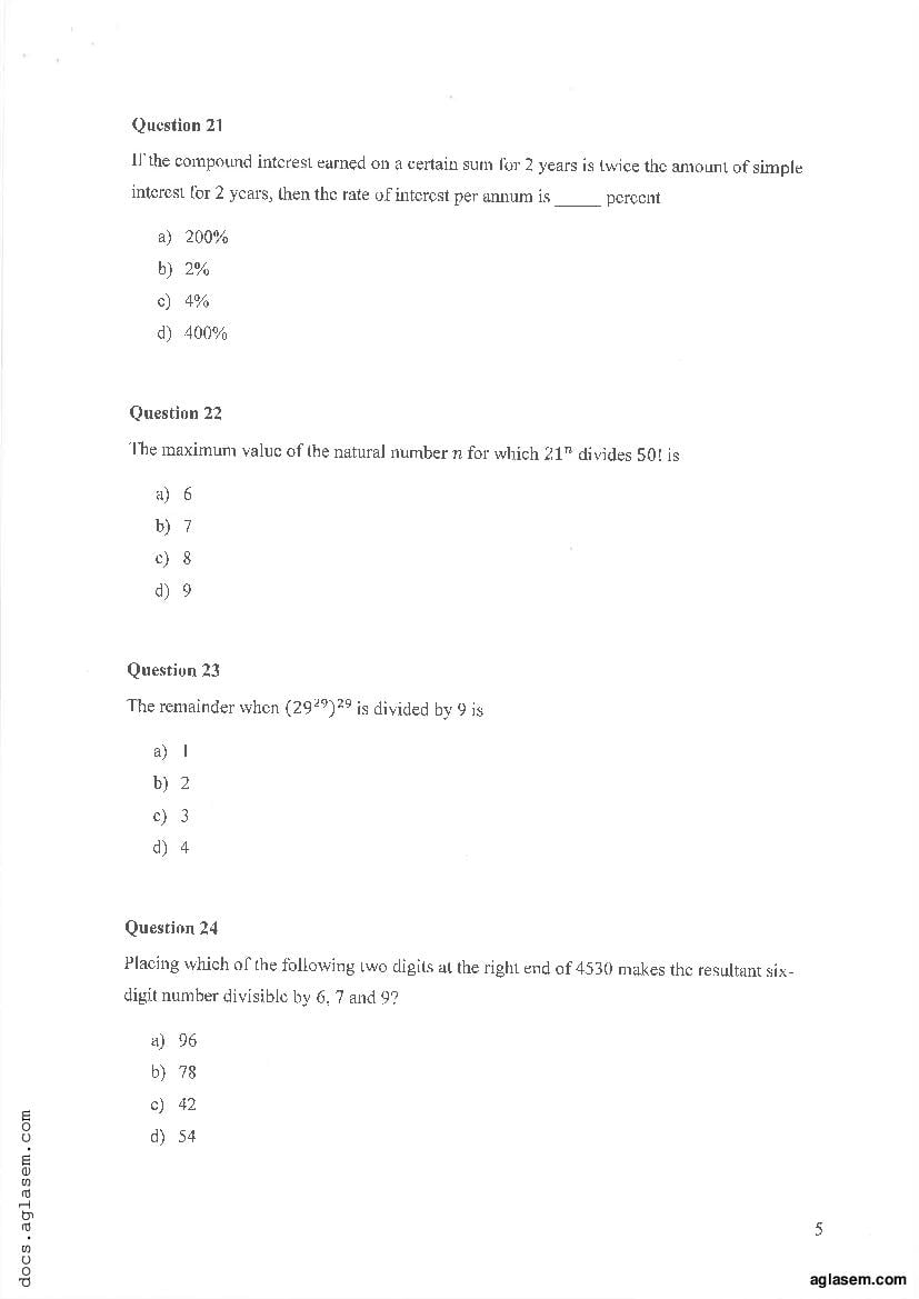 IPMAT Indore 2019 Question Paper PDF (100 Questions)