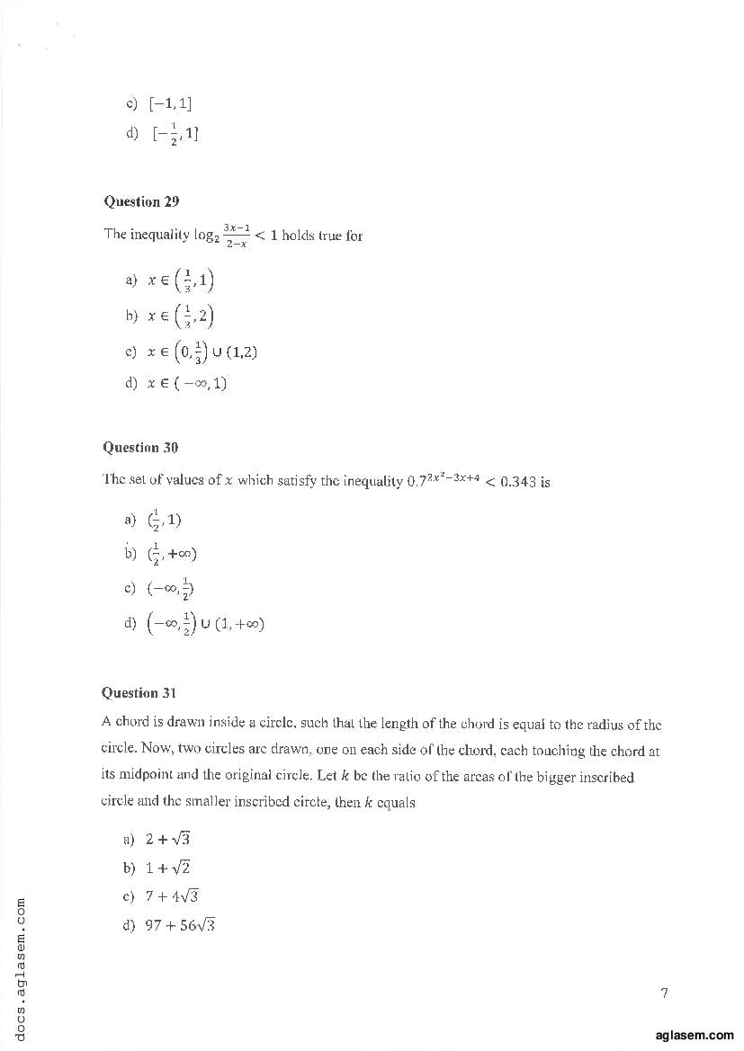IPMAT Indore 2019 Question Paper PDF (100 Questions)