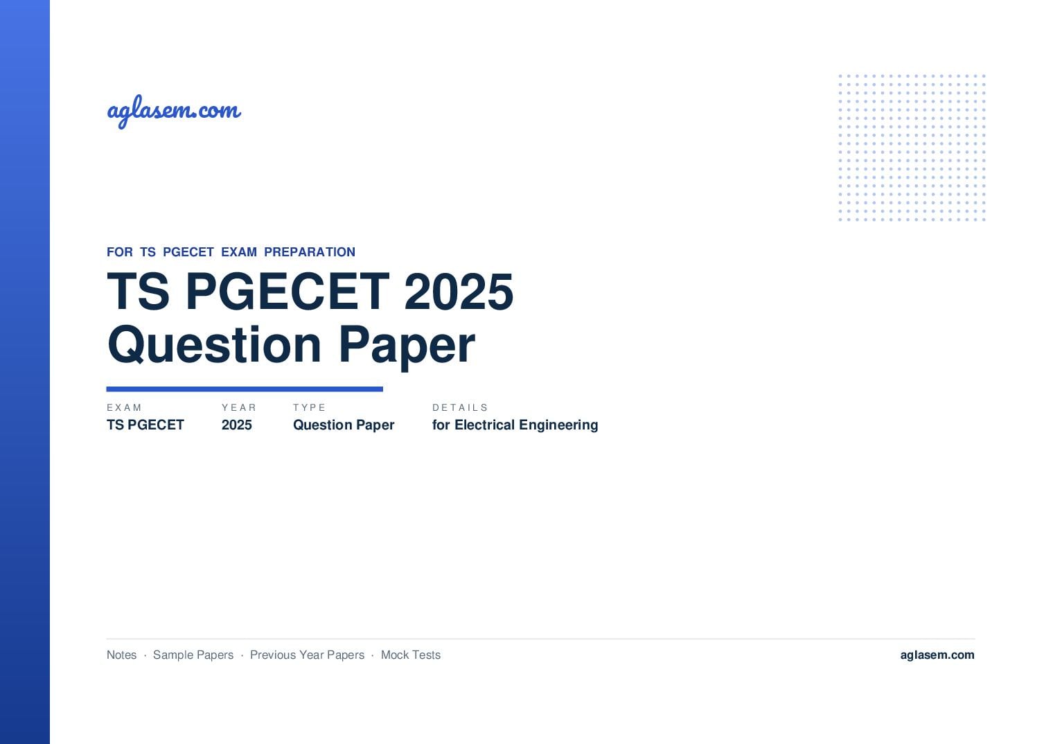 TS PGECET 2025 Question Paper for Electrical Engineering - Page 1 of 96