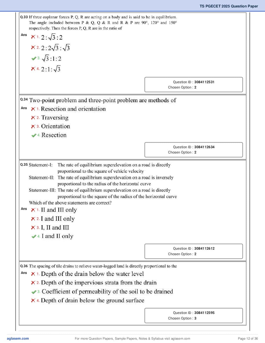 TG PGECET 2025 Question Paper PDF (5 Papers)
