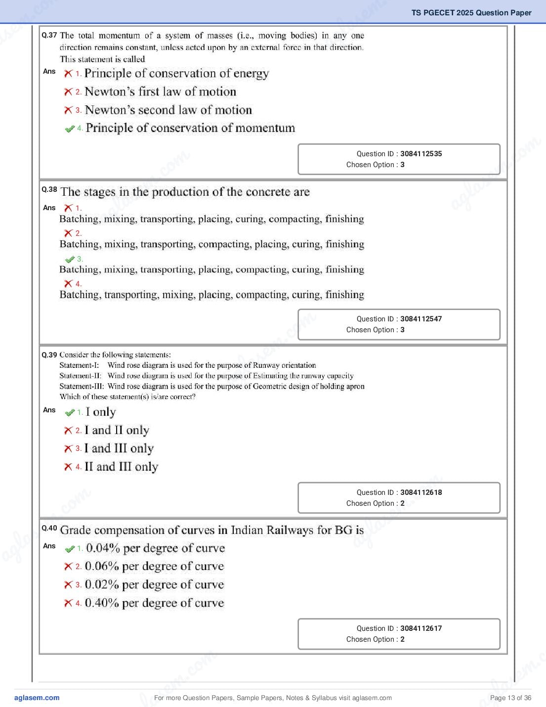 TG PGECET 2025 Question Paper PDF (5 Papers)