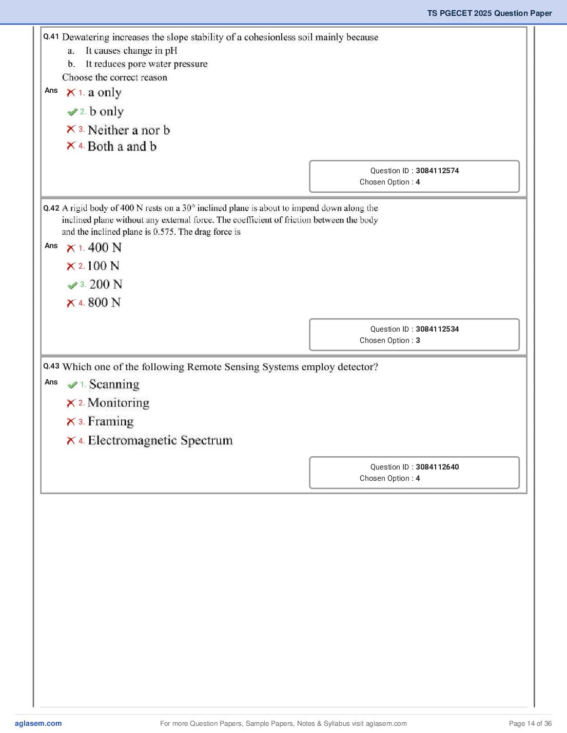 TG PGECET 2025 Question Paper PDF (5 Papers)