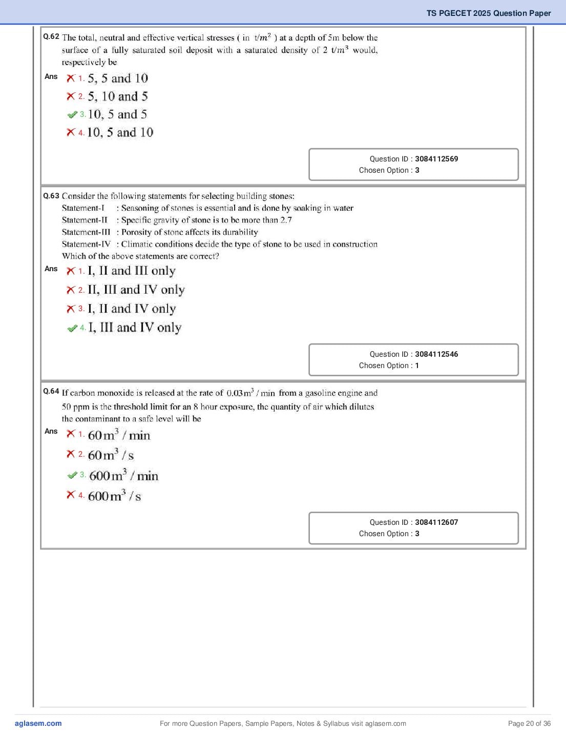 TG PGECET 2025 Question Paper PDF (5 Papers)