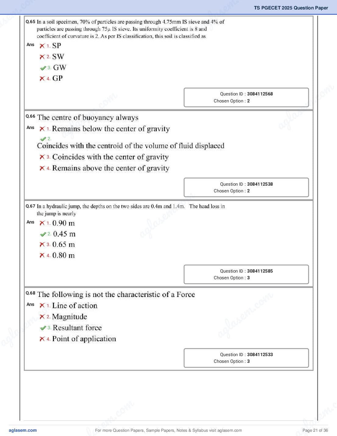 TG PGECET 2025 Question Paper PDF (5 Papers)