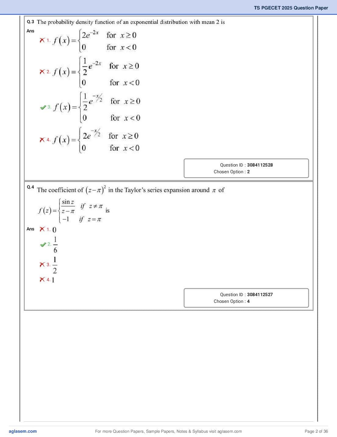 TG PGECET 2025 Question Paper PDF (5 Papers)