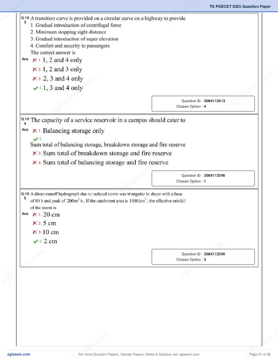 TG PGECET 2025 Question Paper PDF (5 Papers)