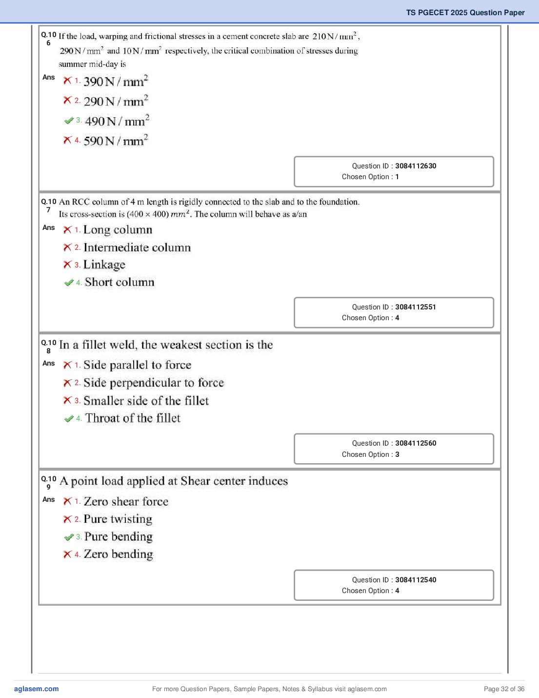 TG PGECET 2025 Question Paper PDF (5 Papers)