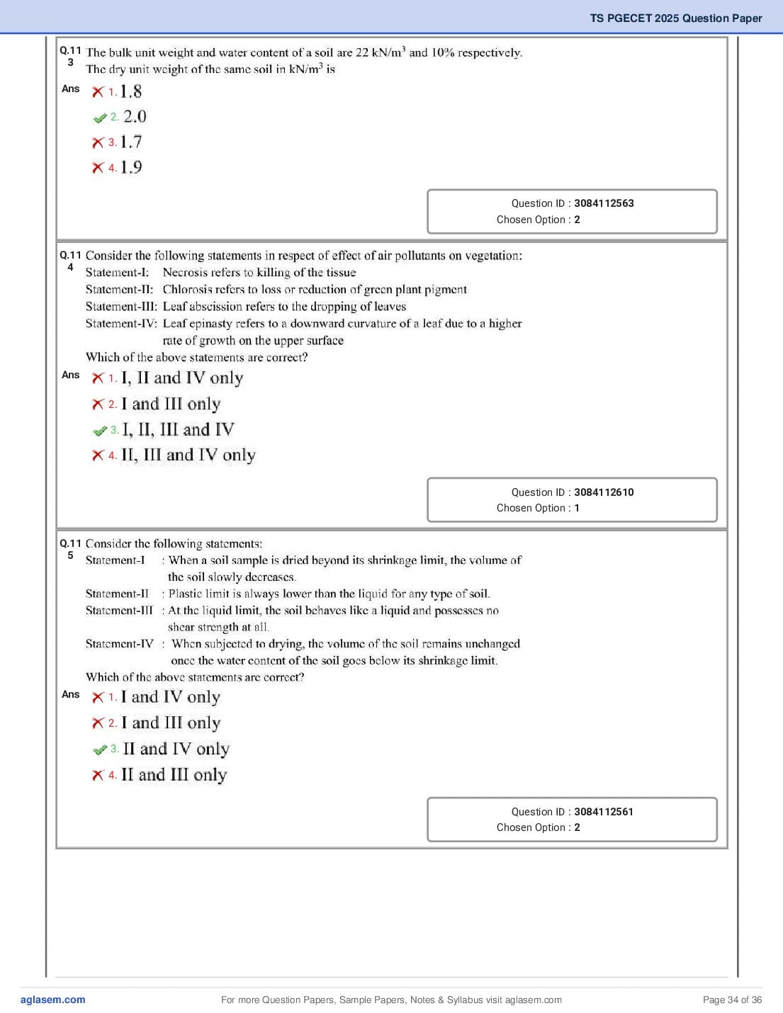TG PGECET 2025 Question Paper PDF (5 Papers)