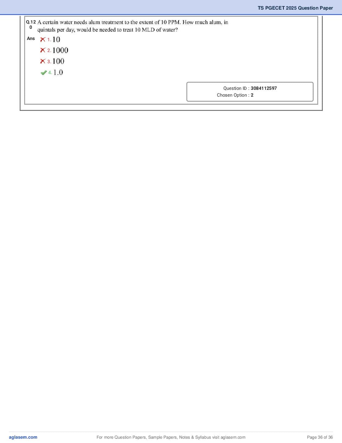 TG PGECET 2025 Question Paper PDF (5 Papers)
