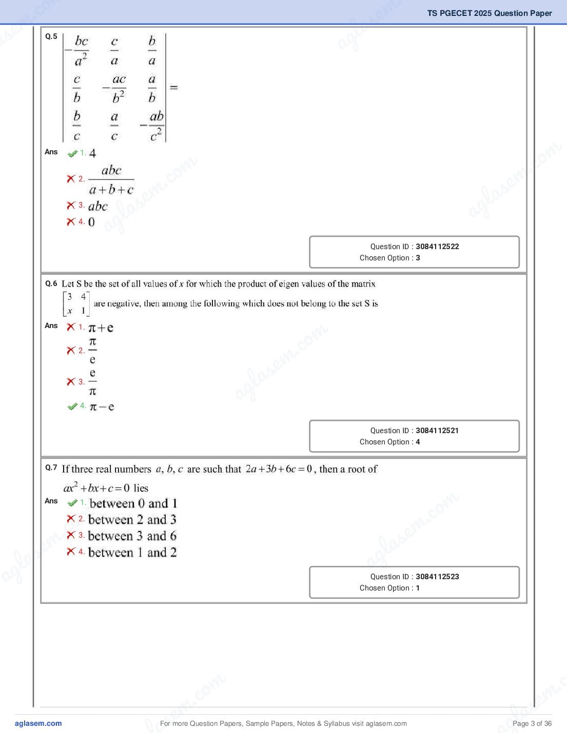 TG PGECET 2025 Question Paper PDF (5 Papers)