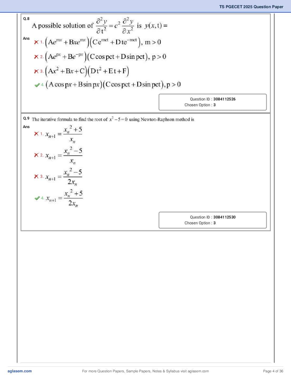 TG PGECET 2025 Question Paper PDF (5 Papers)