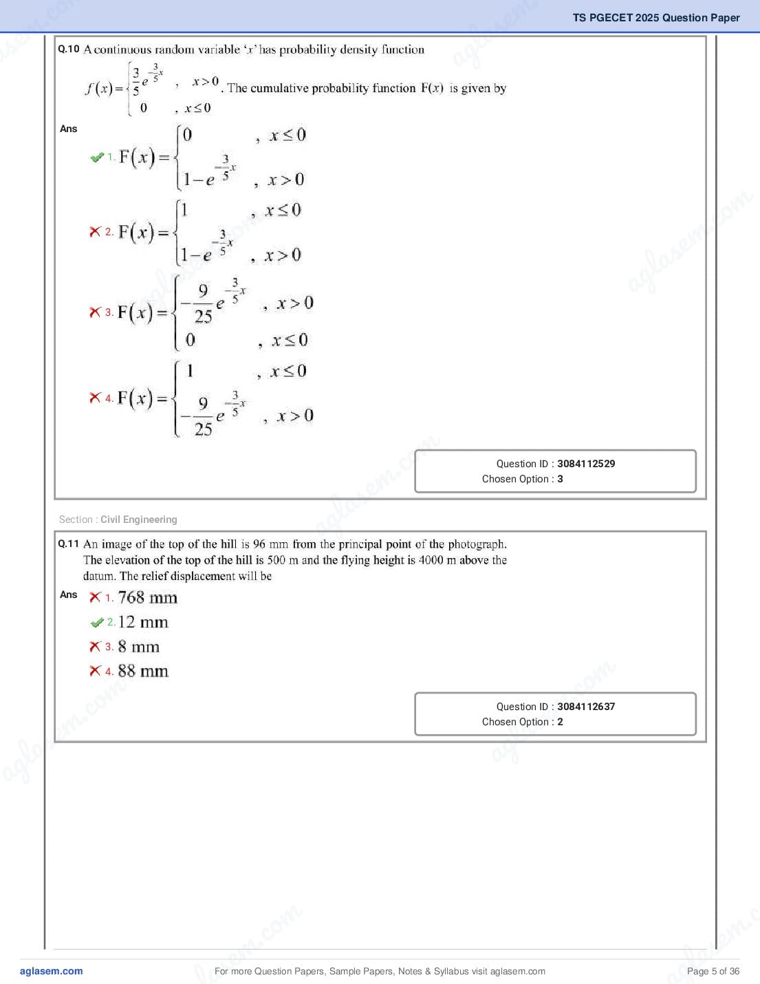 TG PGECET 2025 Question Paper PDF (5 Papers)
