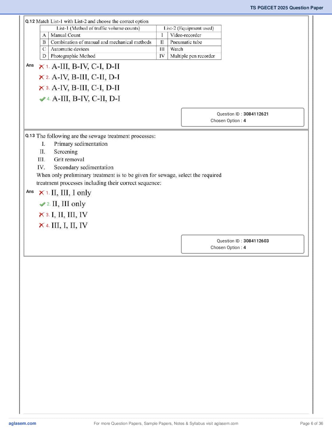 TG PGECET 2025 Question Paper PDF (5 Papers)