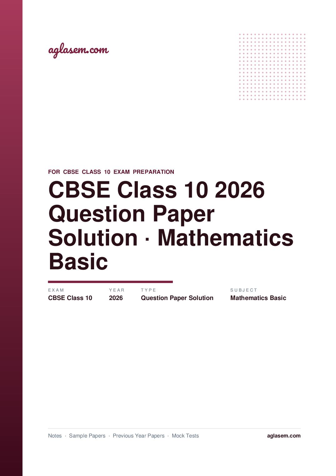 CBSE Class 10 Question Paper 2026 Solution Mathematics Basic - Page 1 of 15