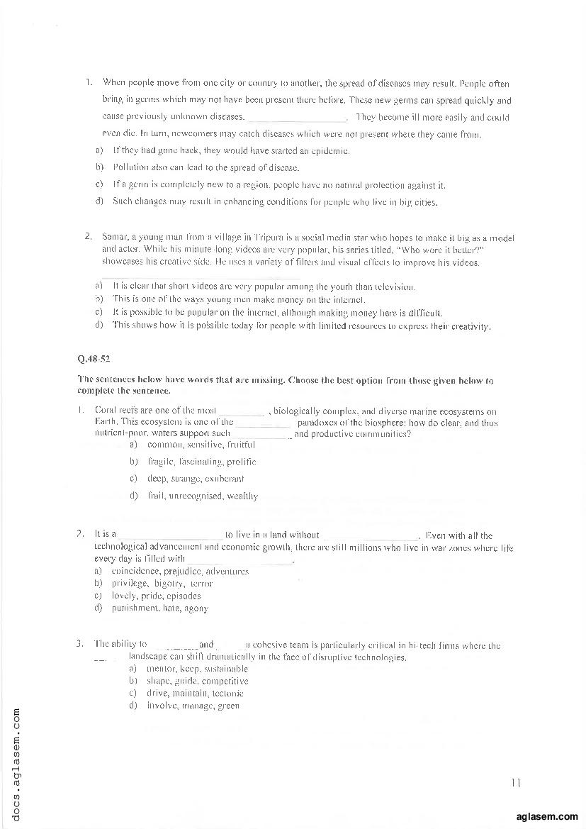 IPMAT Indore 2020 Question Paper PDF (IPM AT 2020)