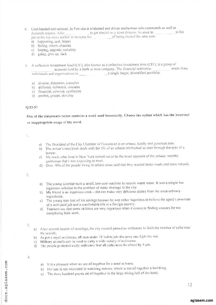 IPMAT Indore 2020 Question Paper PDF (IPM AT 2020)