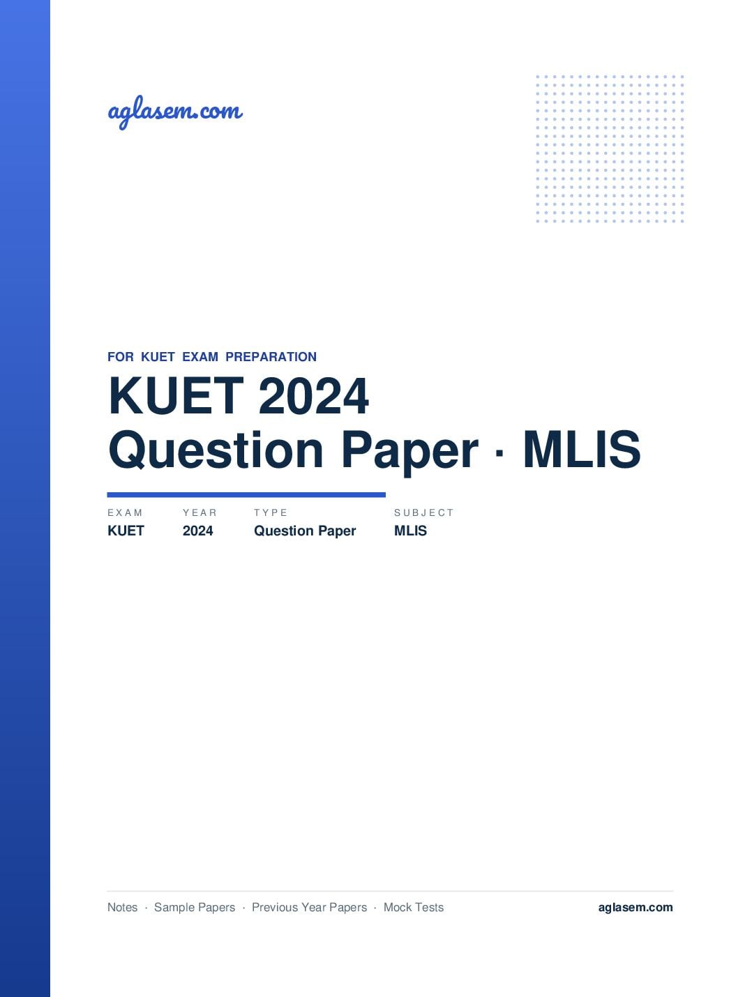 KUET 2024 Question Paper MLIS - Page 1 of 8