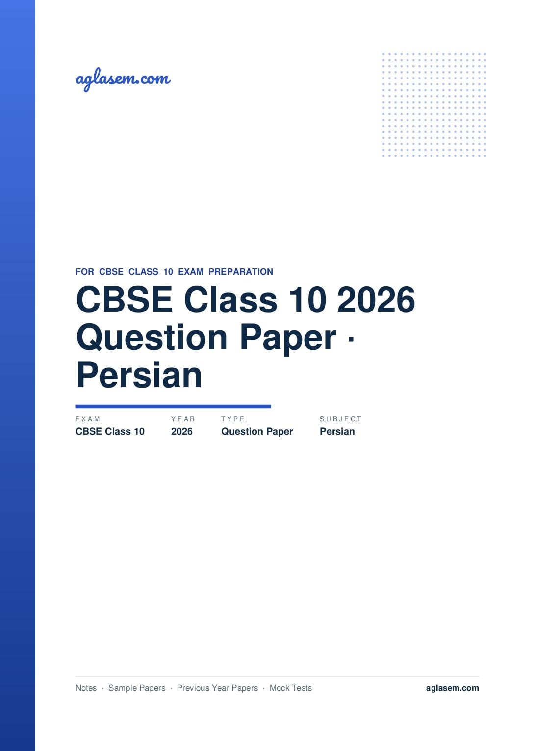 CBSE Class 10 Question Paper 2026 Persian - Page 1 of 9