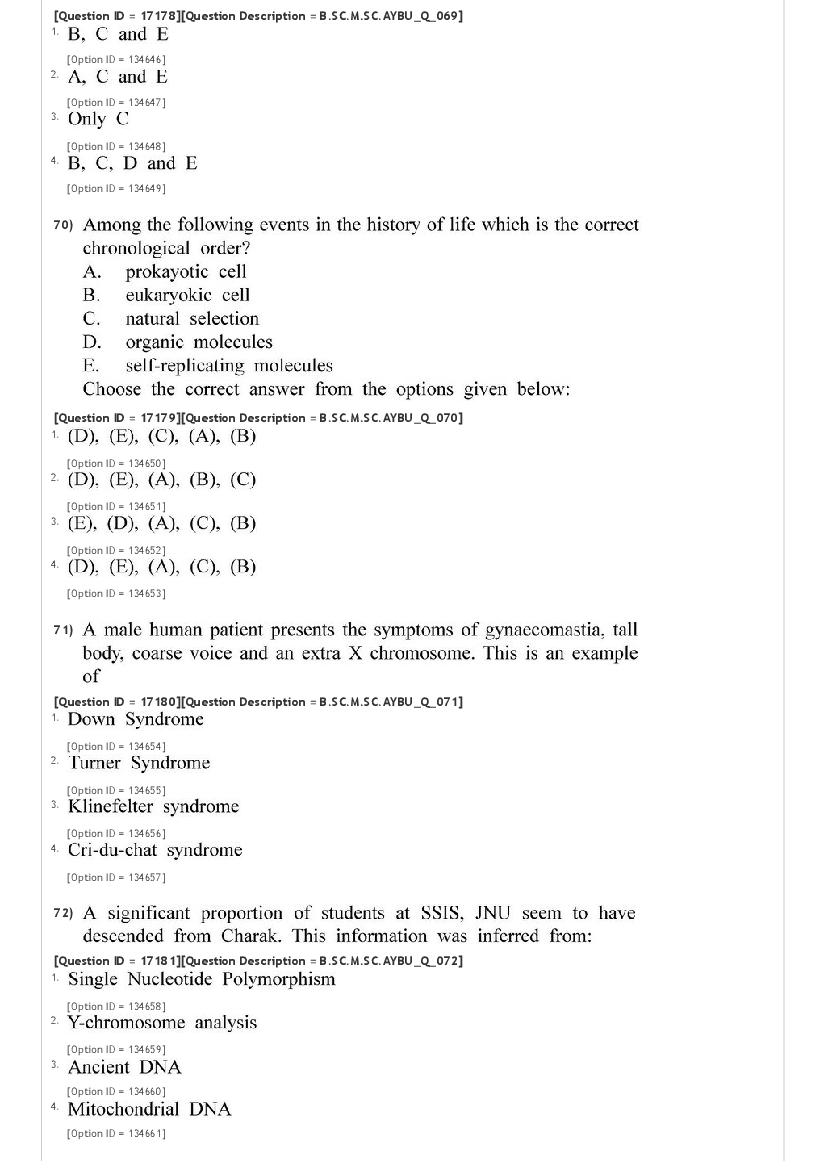 JNUEE 2021 Question Paper PDF (96 Papers + Answer Key)